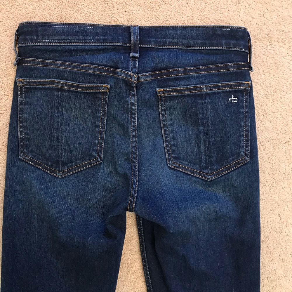 Rag and Bone Cate Mid Rise Skinny Jeans Womens Waist 24 Size 0 Dark Wash Blue - Picture 14 of 16